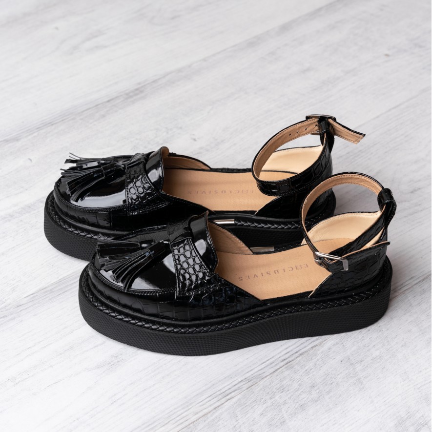     Pantofi - Augustino - Croco Black